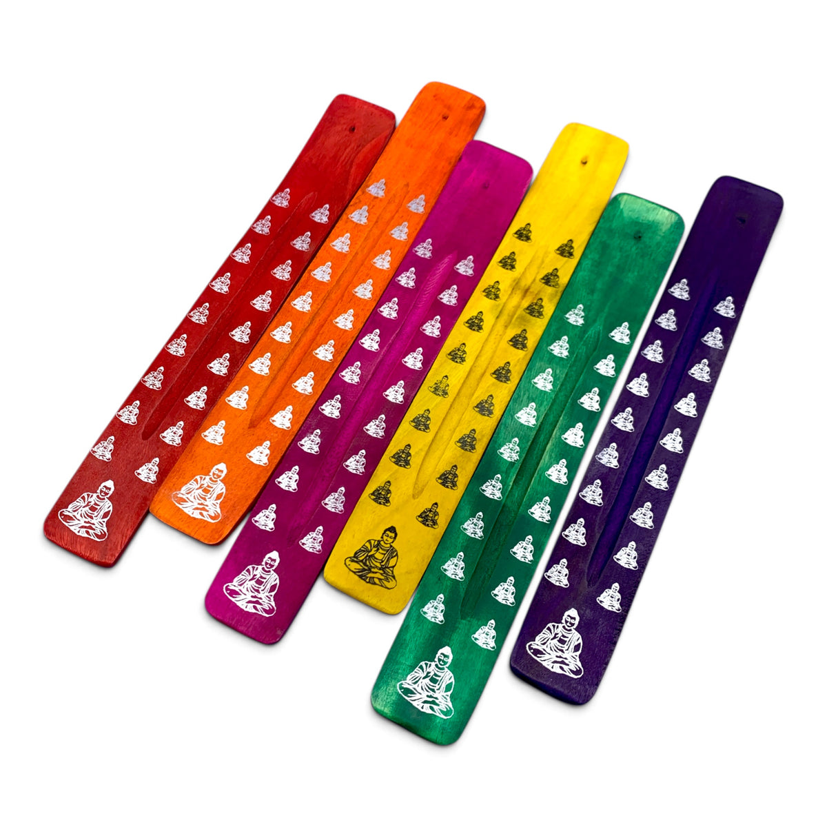 Incense Holder - Wood Buddha Assorted Colour