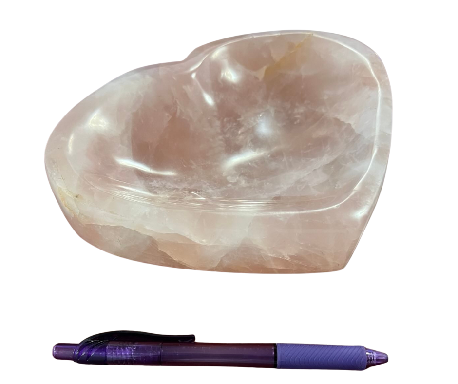 Rose Quartz Heart Bowl $425 NOW $299