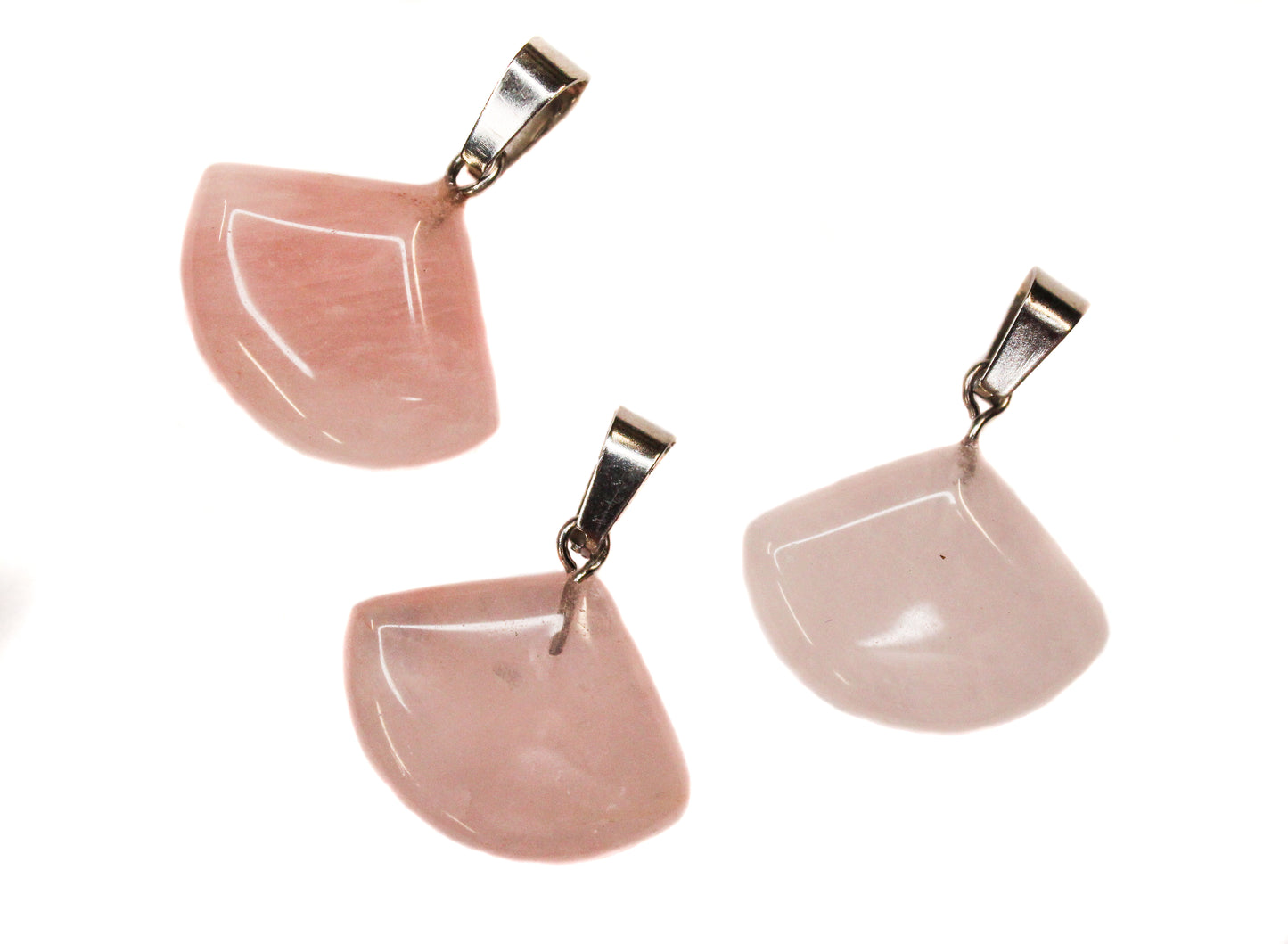 Pendant - Rose Quartz Fan $15