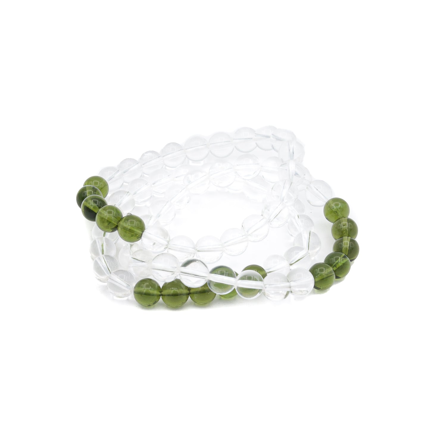 Bracelet - Moldavite & Clear Quartz 8mm