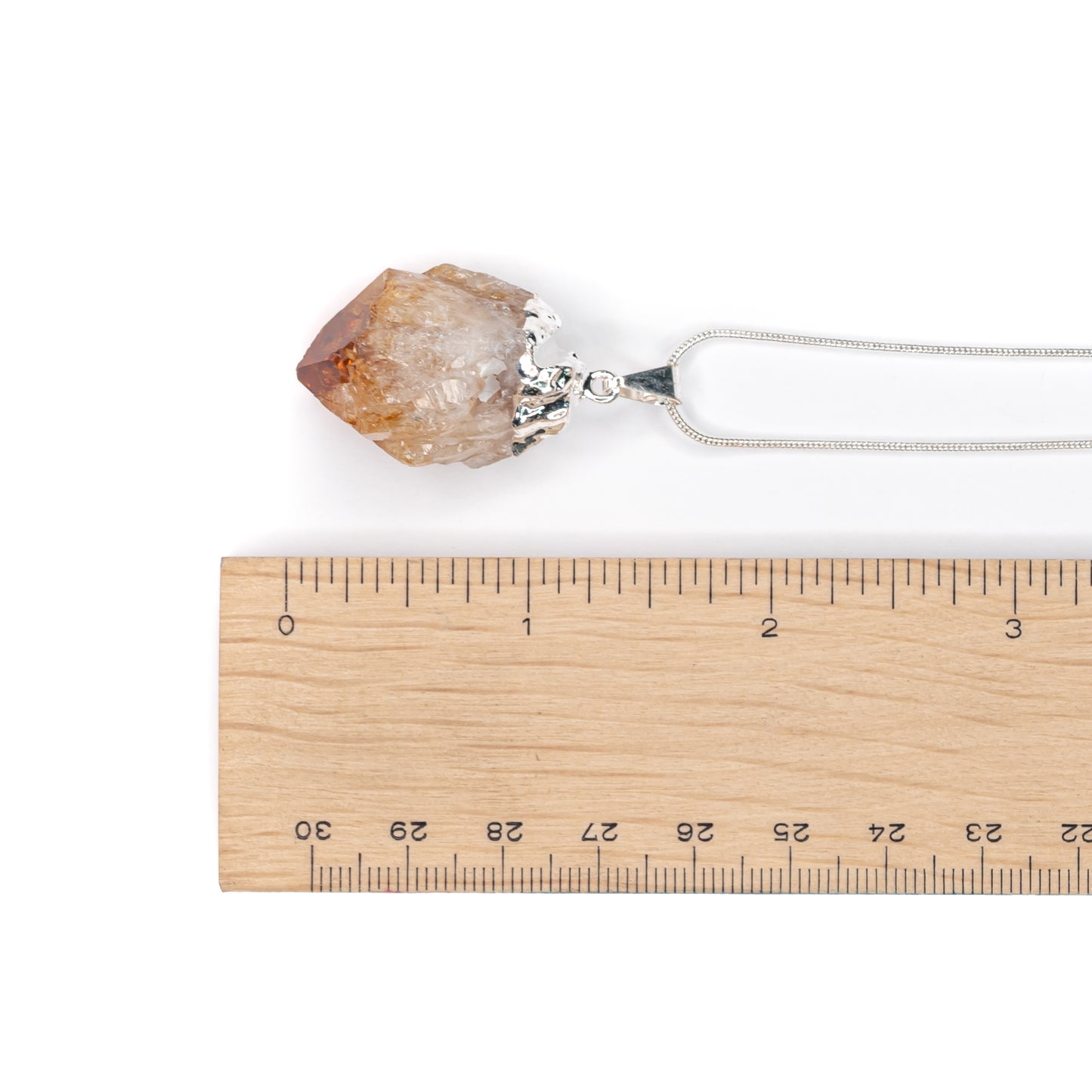 Necklace - Citrine Raw Point Silver Capped - Happy Soul Online