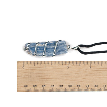 Necklace - Kyanite Blue Wrapped Pendant $30 - Happy Soul Online