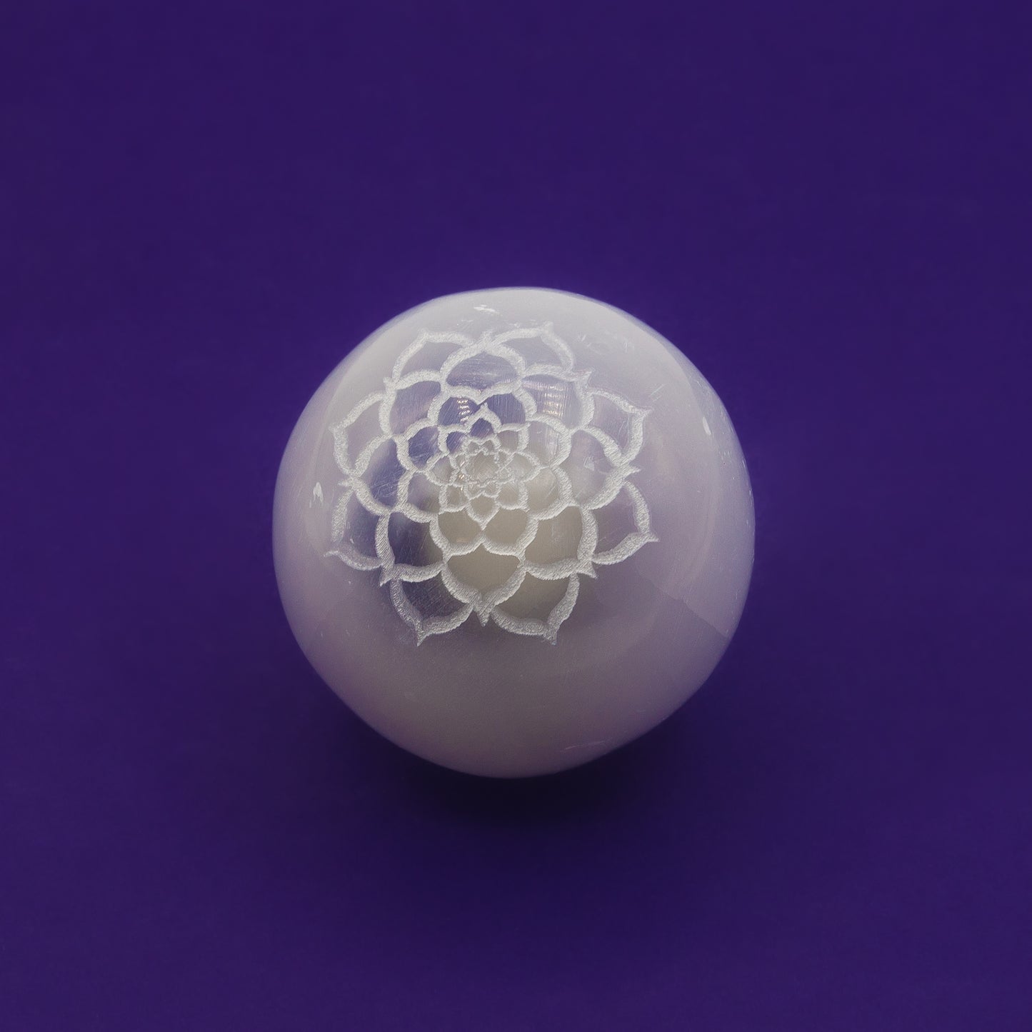 Selenite Sphere Lotus