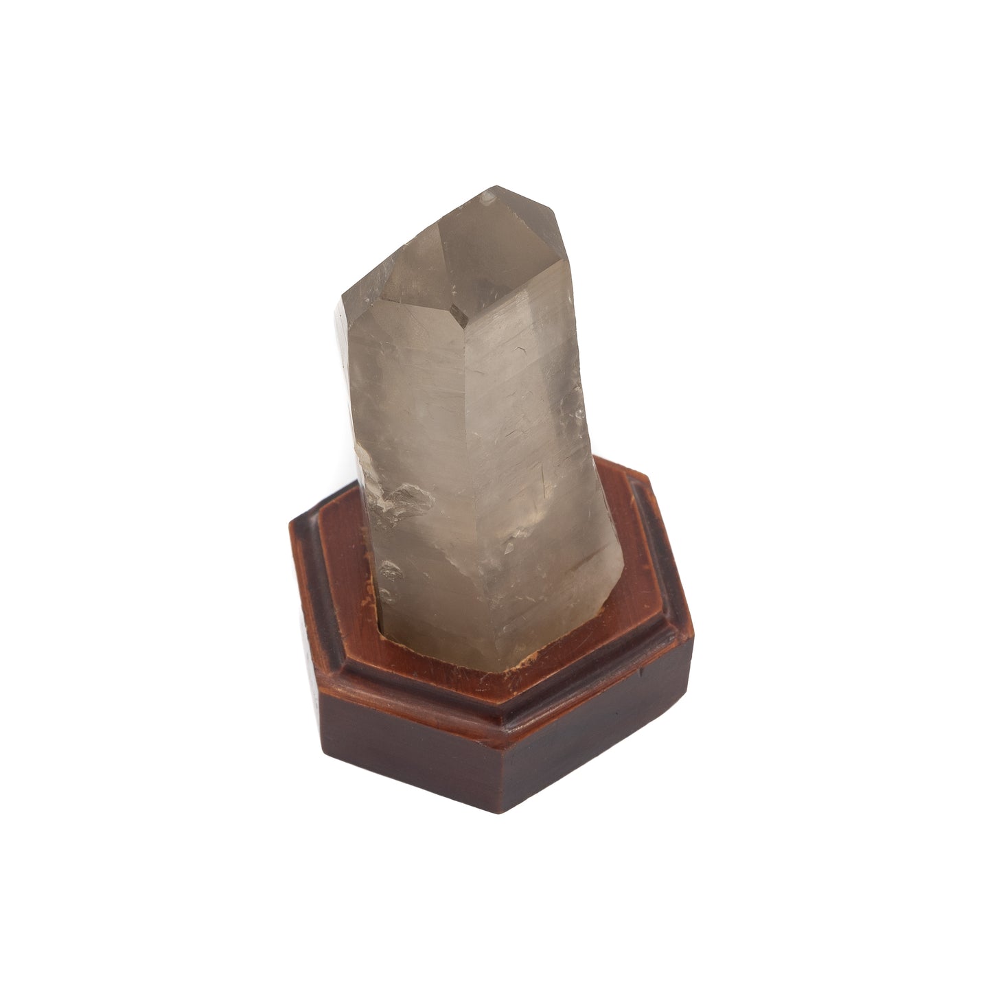 Smoky Quartz Point with Wood Base
