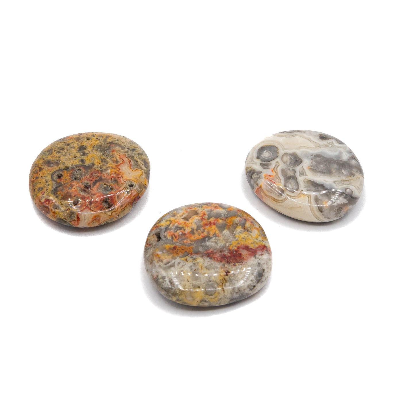 Agate - Crazy Lace Palm Stone $10