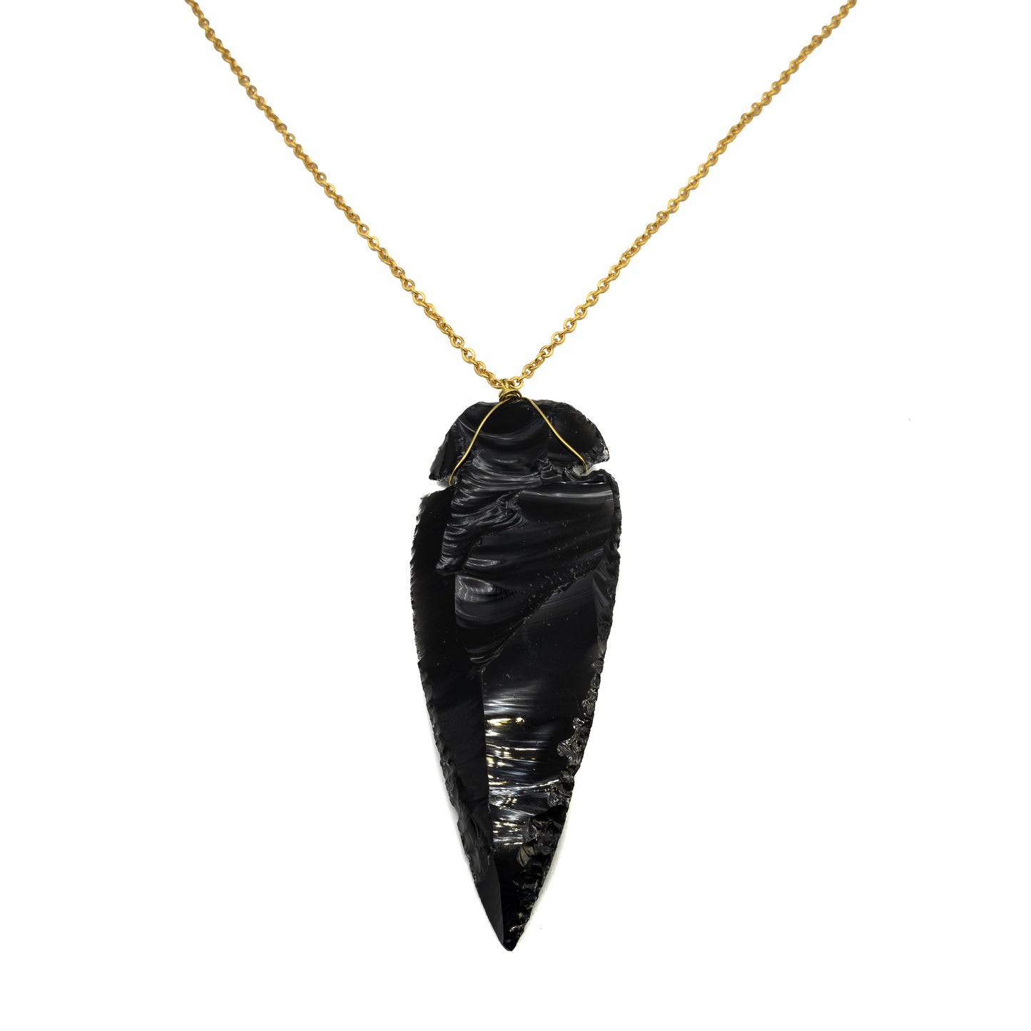 Necklace - Obsidian Arrowhead Point $30