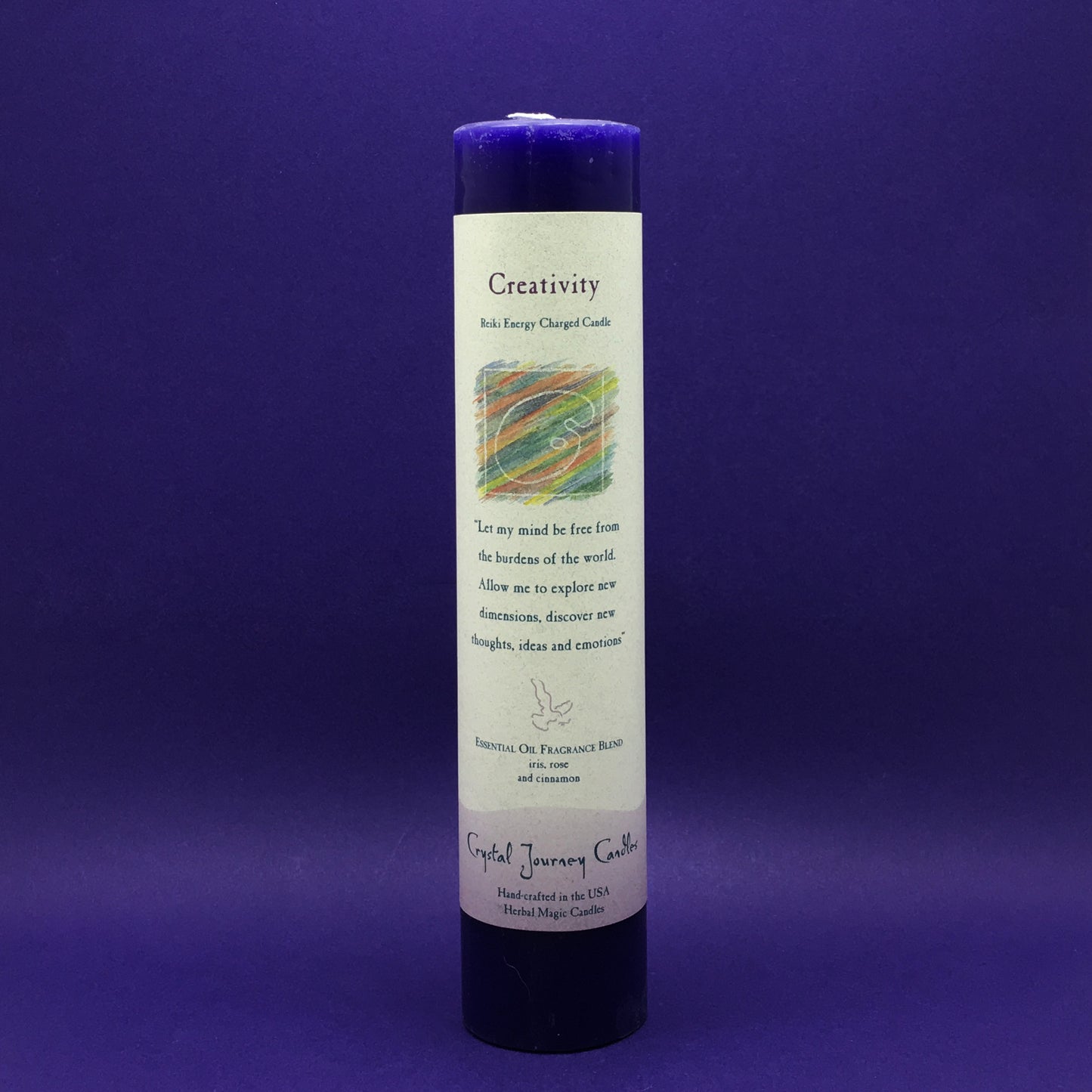 Pillar Candle - Creativity - Reiki Energy Charged (Purple) - Happy Soul Online