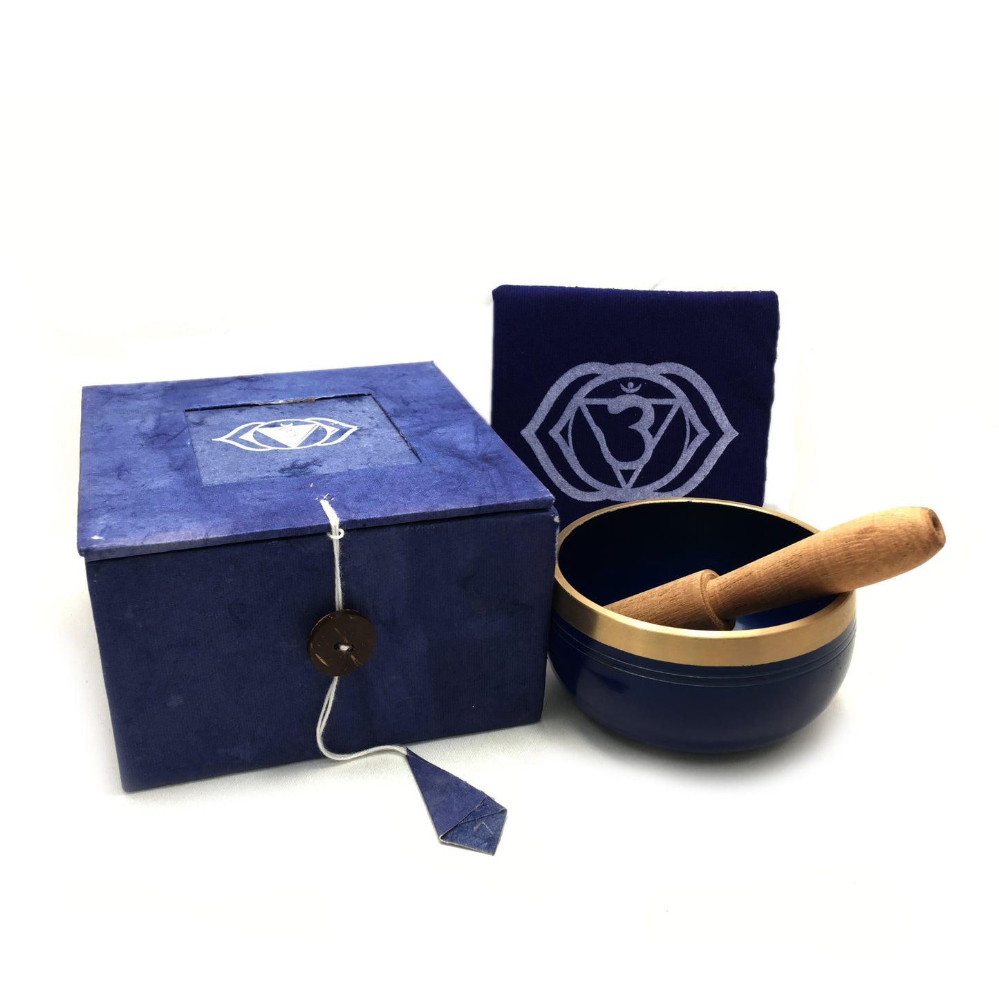 Tibetan Singing Bowl Gift Set - Indigo (Third Eye Chakra) Happy Soul Online