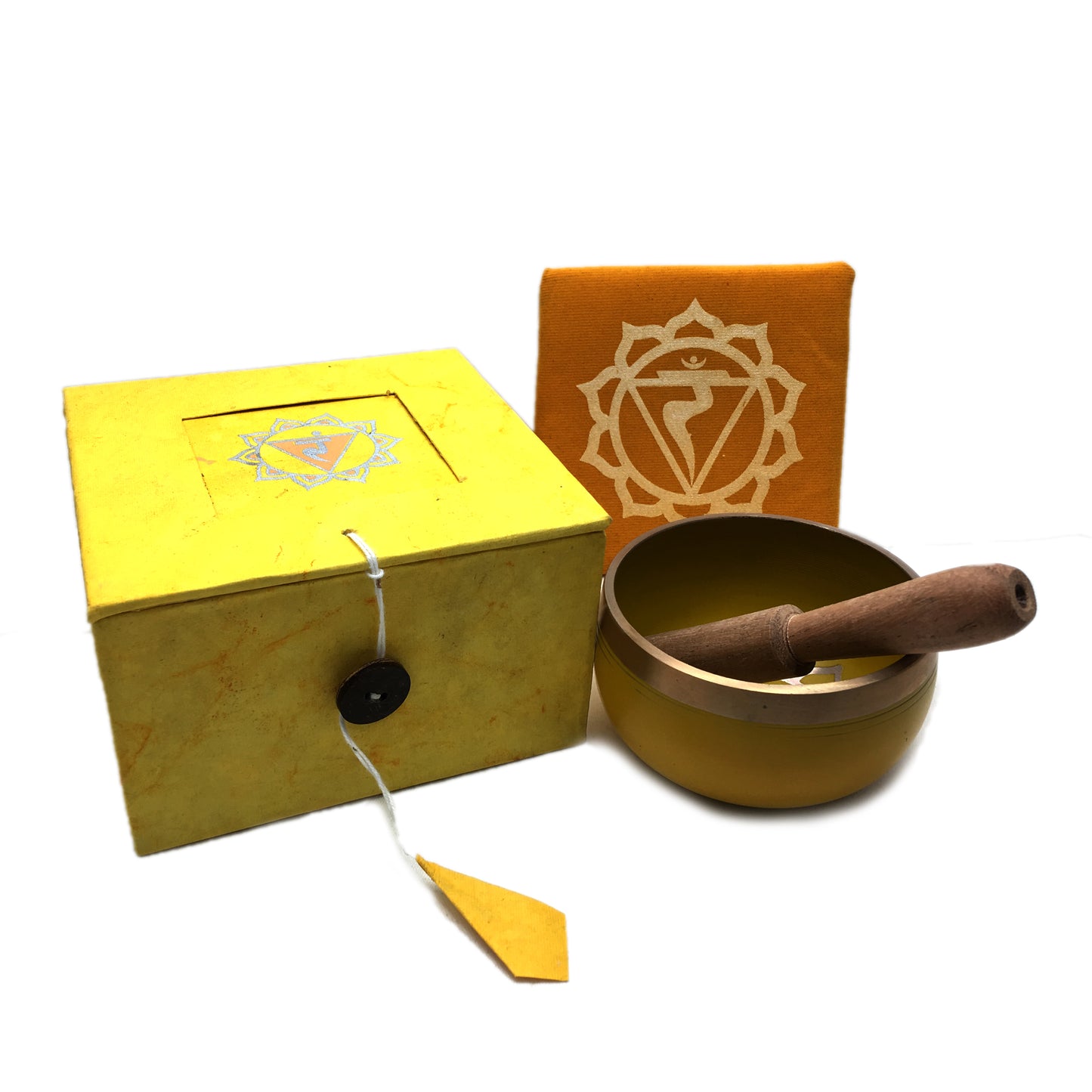 Tibetan Singing Bowl Gift Set - Yellow (Solar Plexus Chakra) Happy Soul Online
