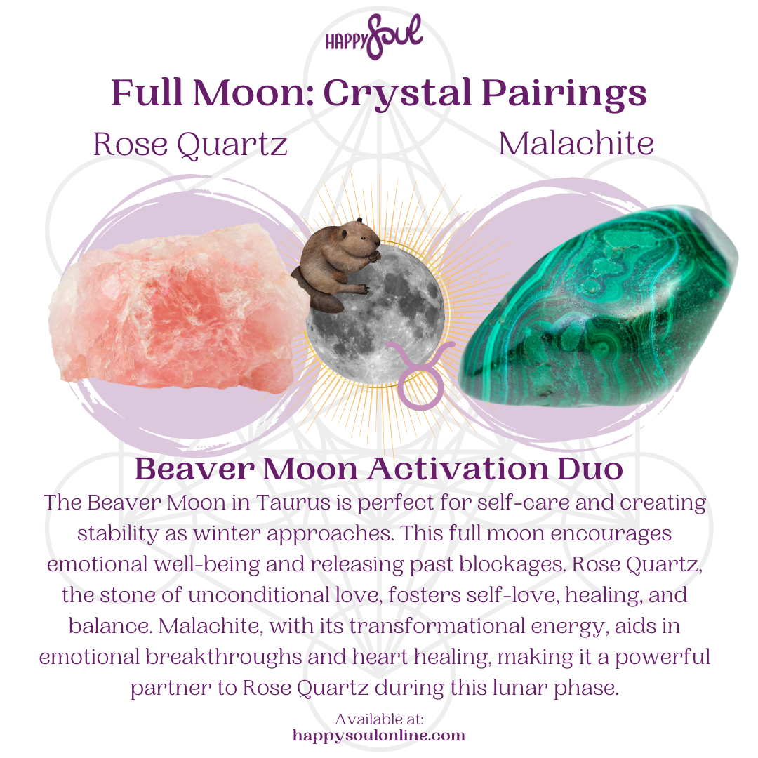 Super Beaver Moon Magic: Nurture Your Inner Self with Rose Quartz & Malachite