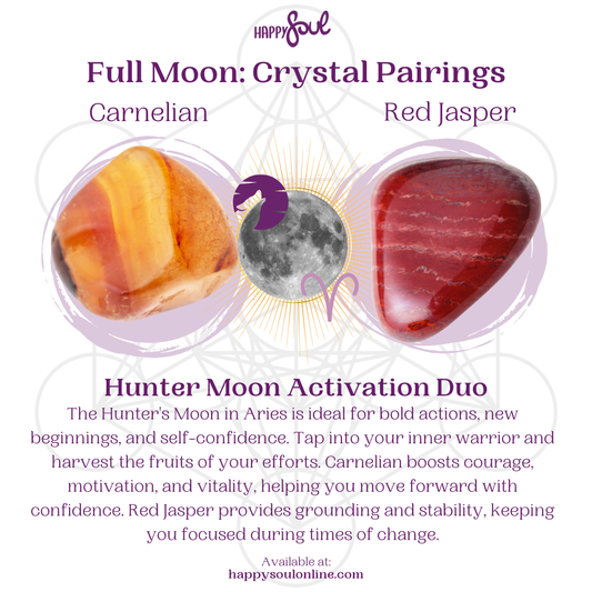 Aries Hunter’s Moon Magic: Ignite Your Inner Warrior with Carnelian & Red Jasper