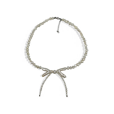 Necklace - Pearl Bow $111