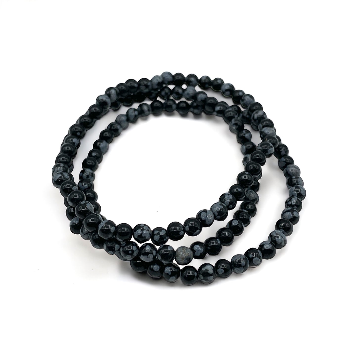 Bracelet - Snowflake Obsidian 4mm