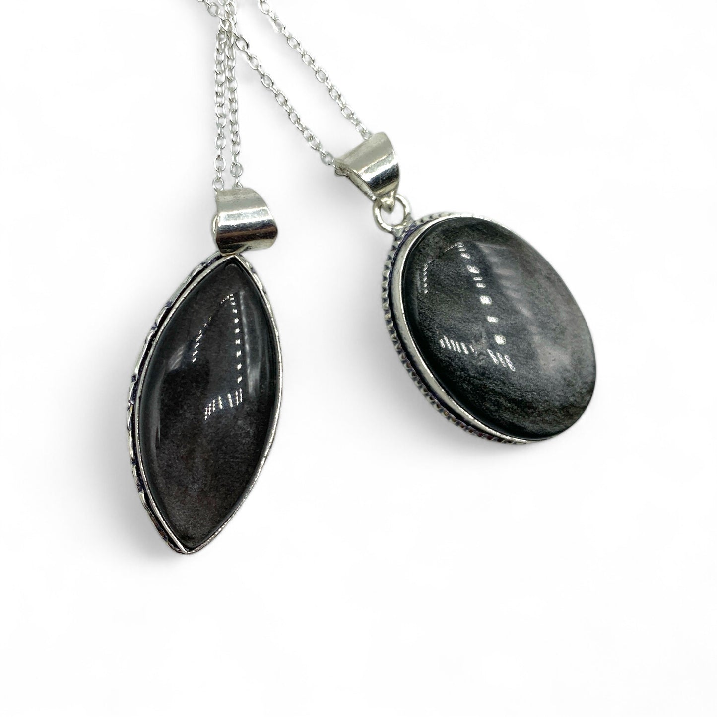 Necklace - Obsidian Silver Sheen Assorted $30