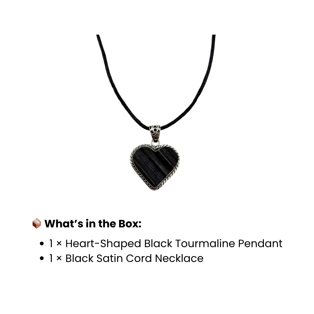 Necklace - Black Tourmaline Heart Necklace