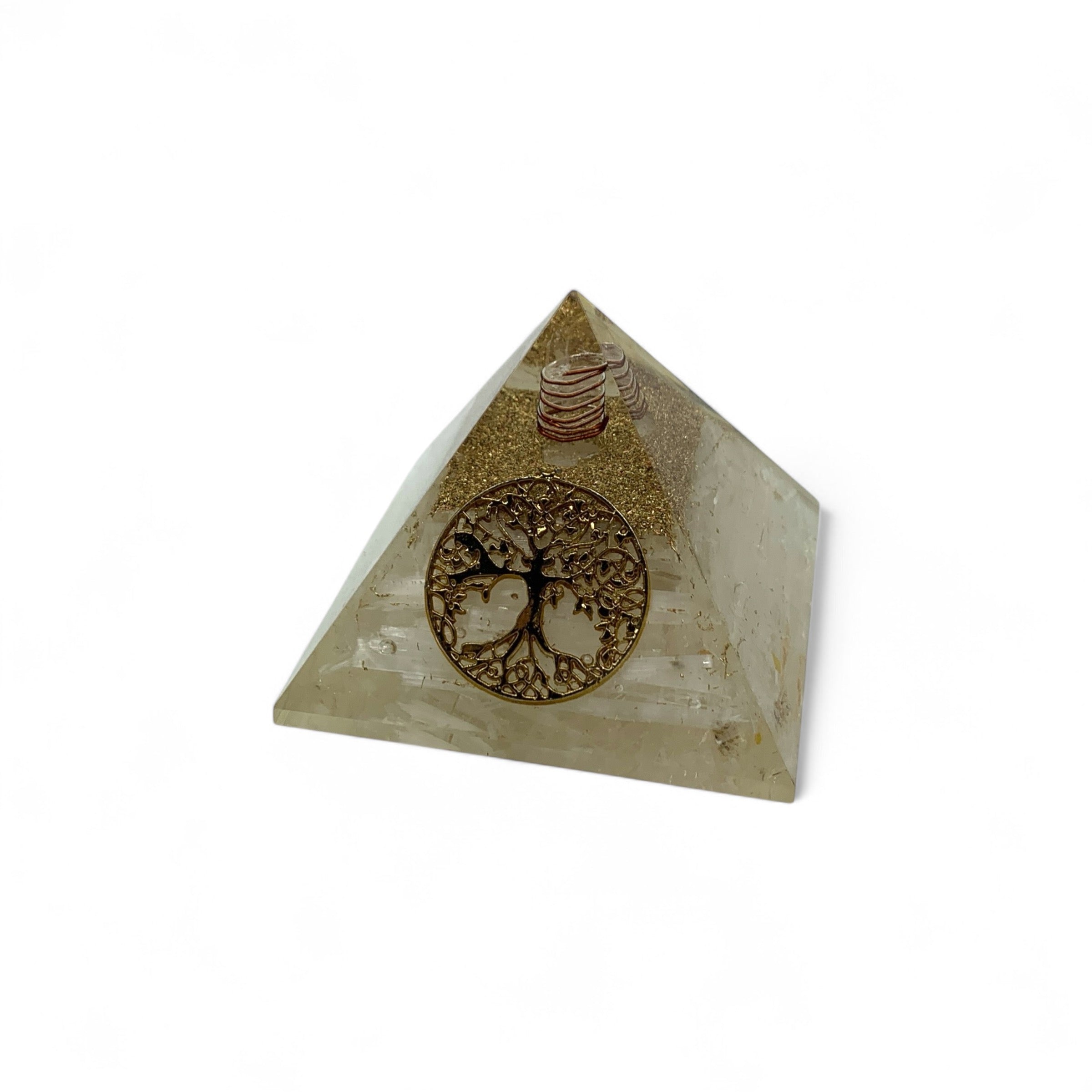 Selenite Orgonite Pyramid $60