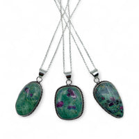 Necklace - Ruby Fuchsite Assorted Shapes $45