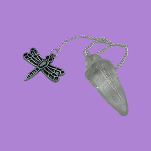 Pendulum - Clear Quartz With Dragonfly Charm