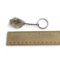 Keychain - Clear Quartz Geode $15