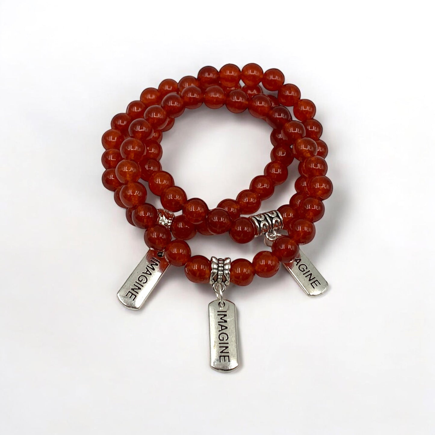 Bracelet - Carnelian with Imagine Charm