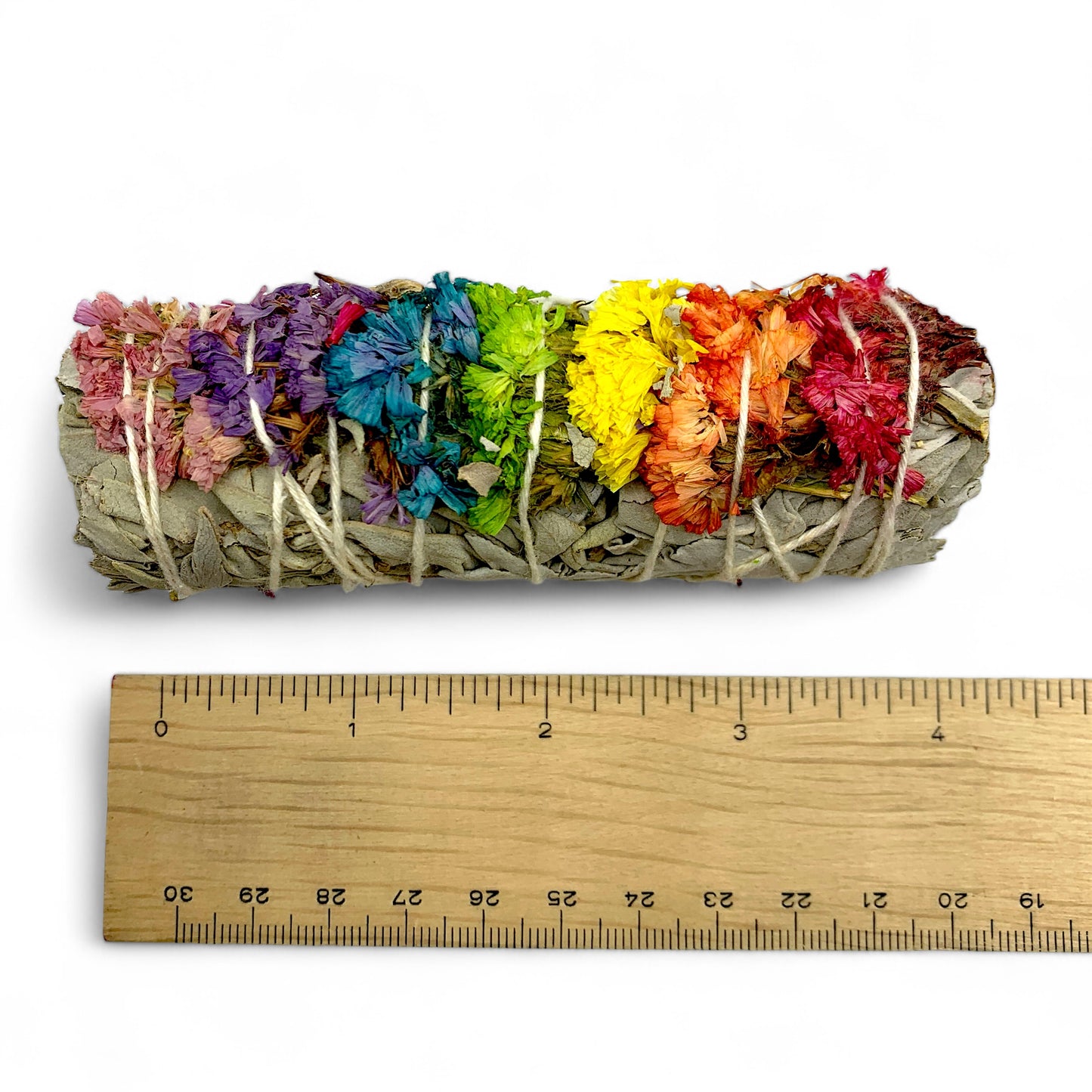 Sage 4" - White Sage & Rainbow Flowers $12