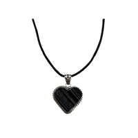 Necklace - Black Tourmaline Heart Necklace
