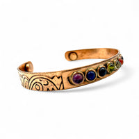 Bracelet - Copper Magnetic 7 Chakras Stones $35