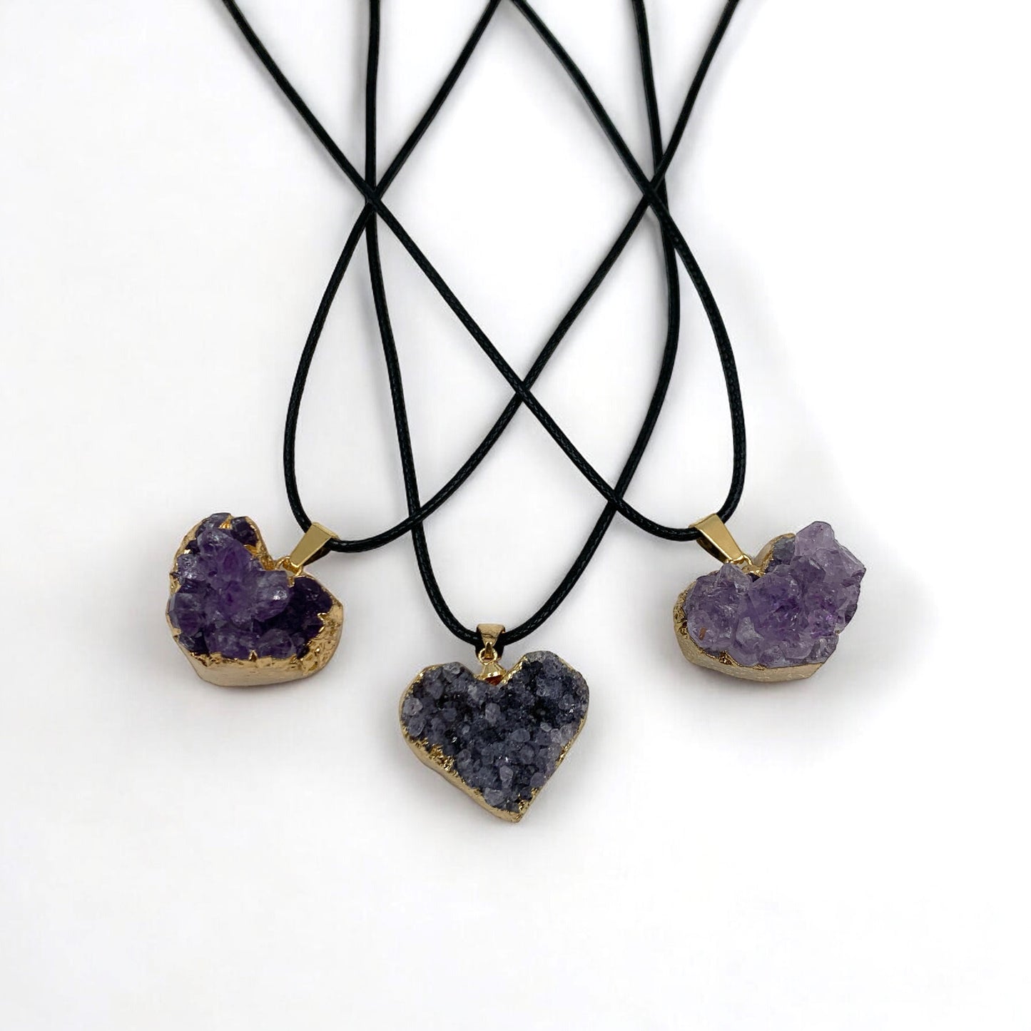 Necklace - Amethyst Heart Cluster $30