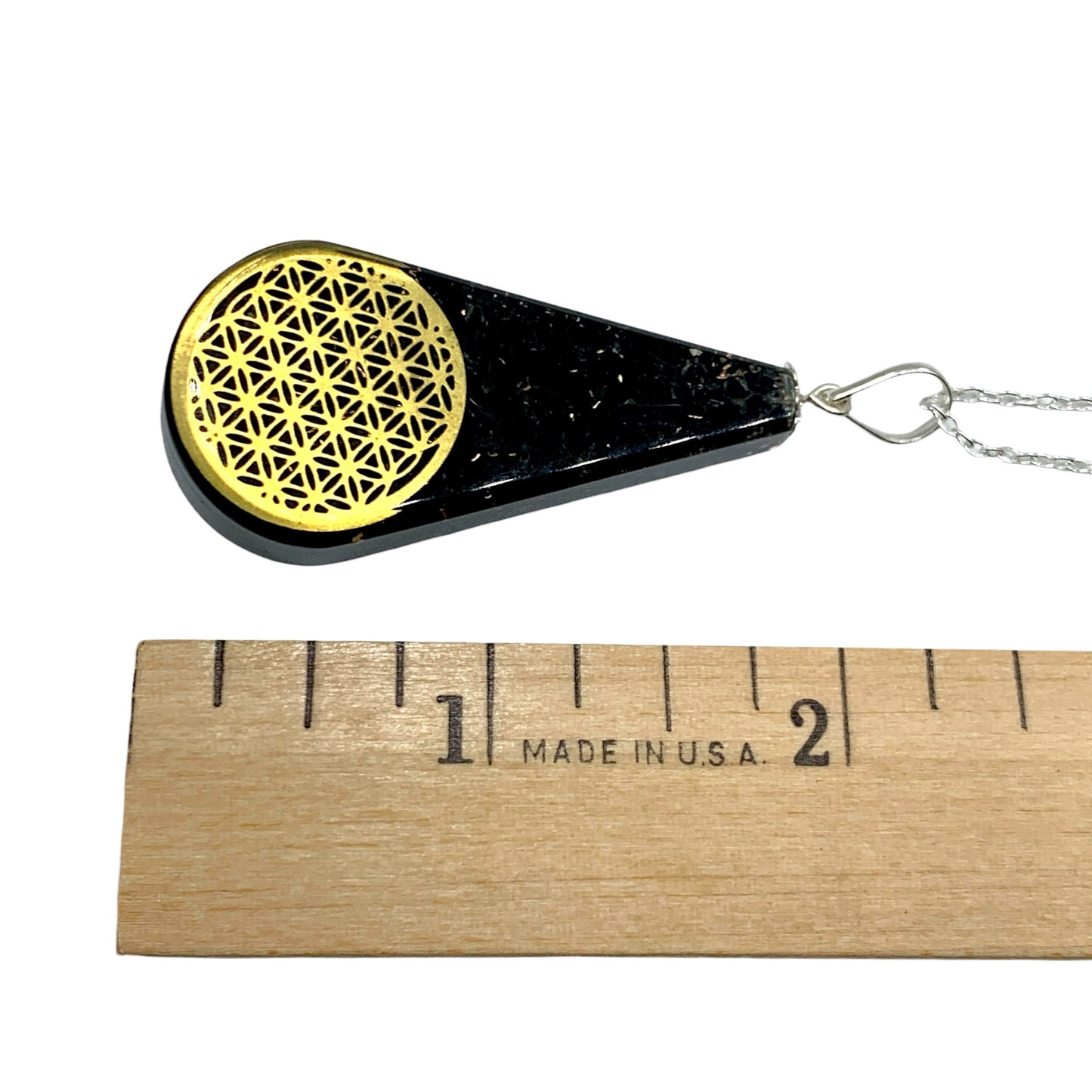 Orgonite Necklace - Black Tourmaline Flower of Life $20