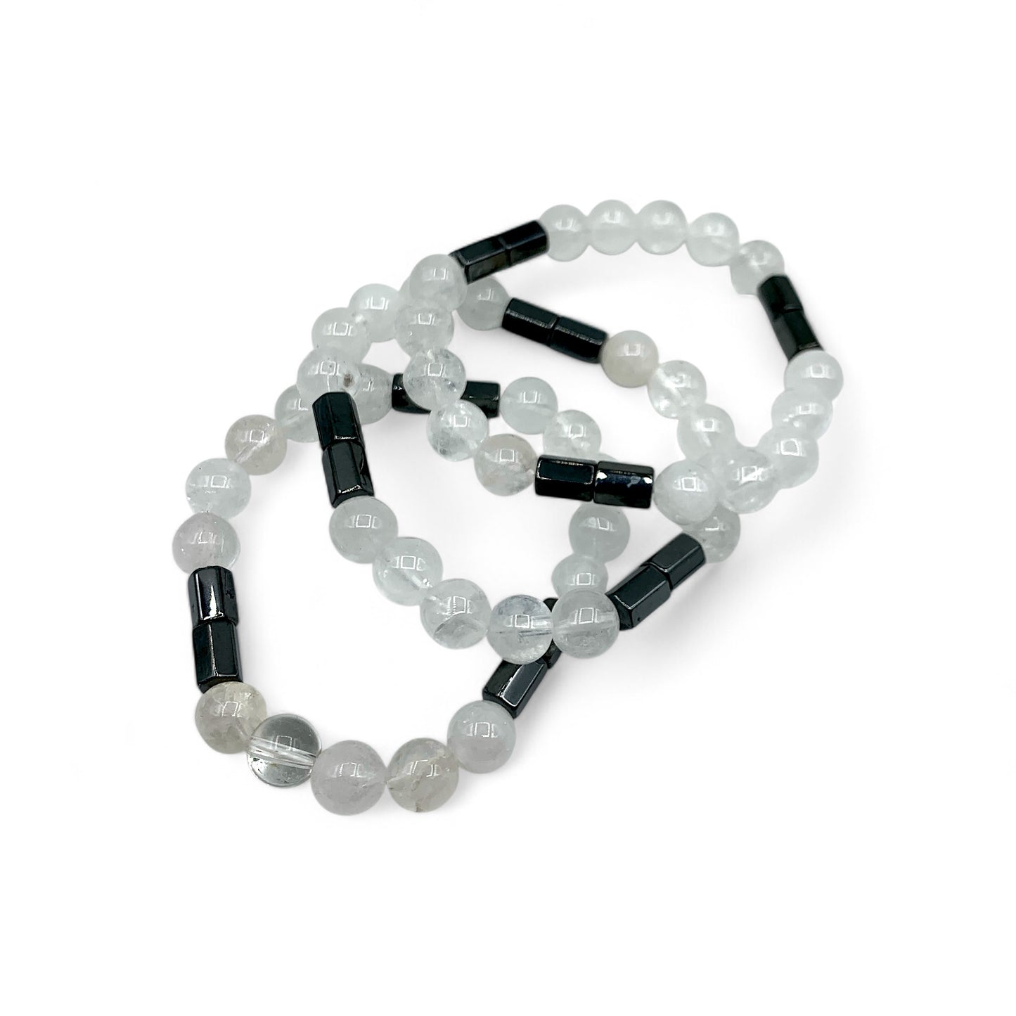 Bracelet - Hematite with Clear Quartz $35