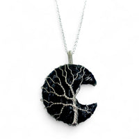 Necklace - Raw Obsidian Tree of Life $25