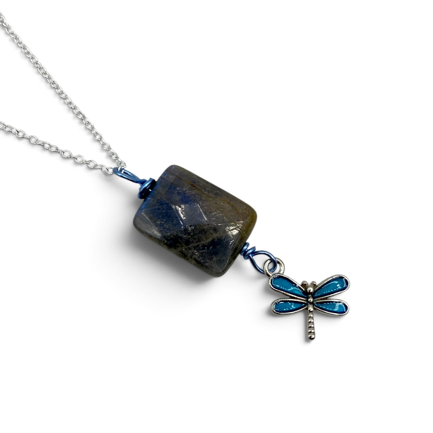 Necklace - Labradorite with Dragonfly Charm $40