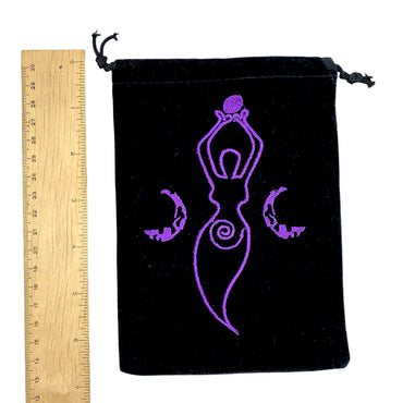 Bag - Velvet Moon Goddess Embroidered 5"x7"