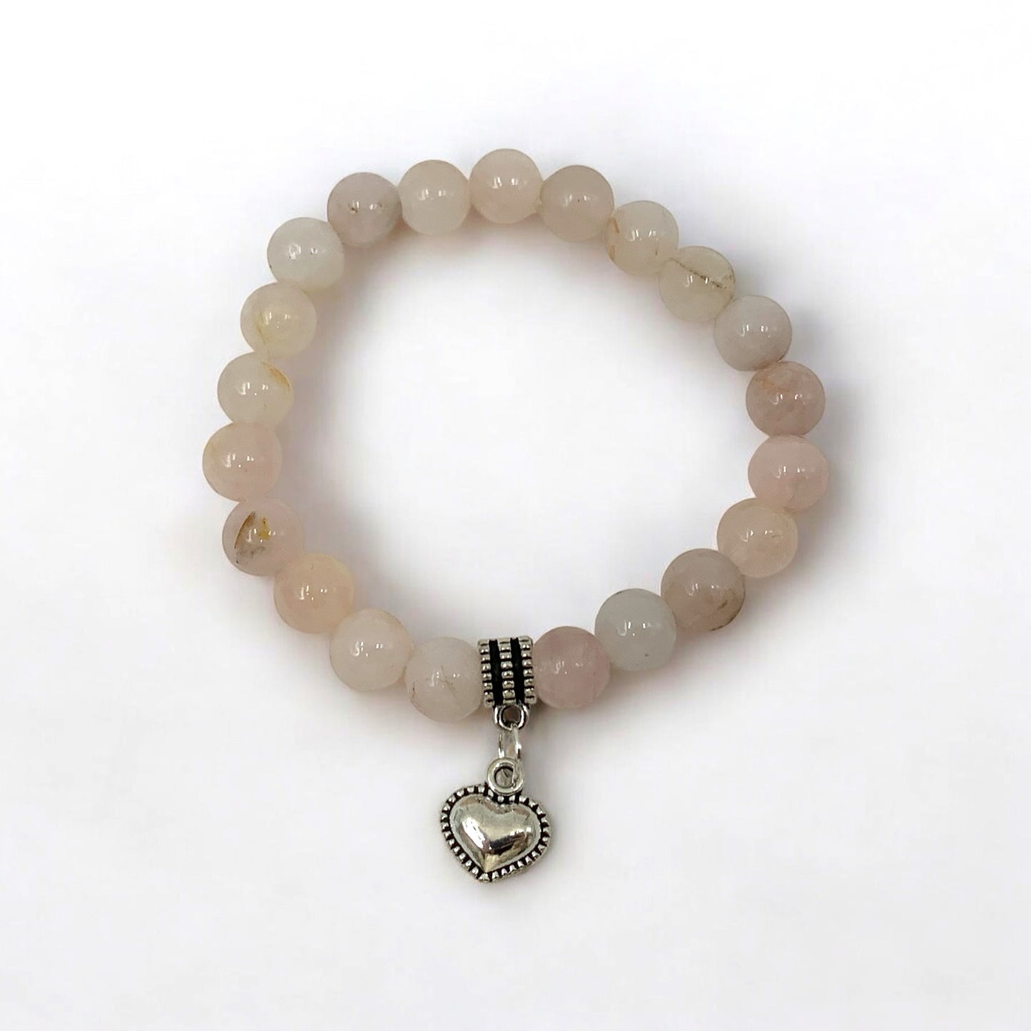 Bracelet - Opal Pink with Heart Charm