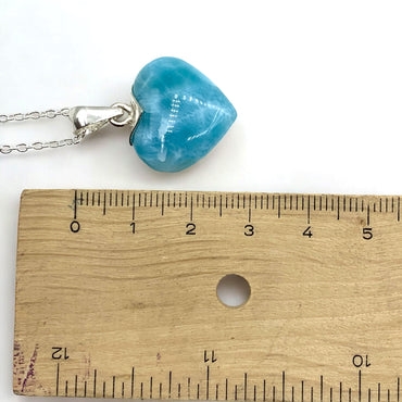 Necklace - Larimar Heart Shaped $80