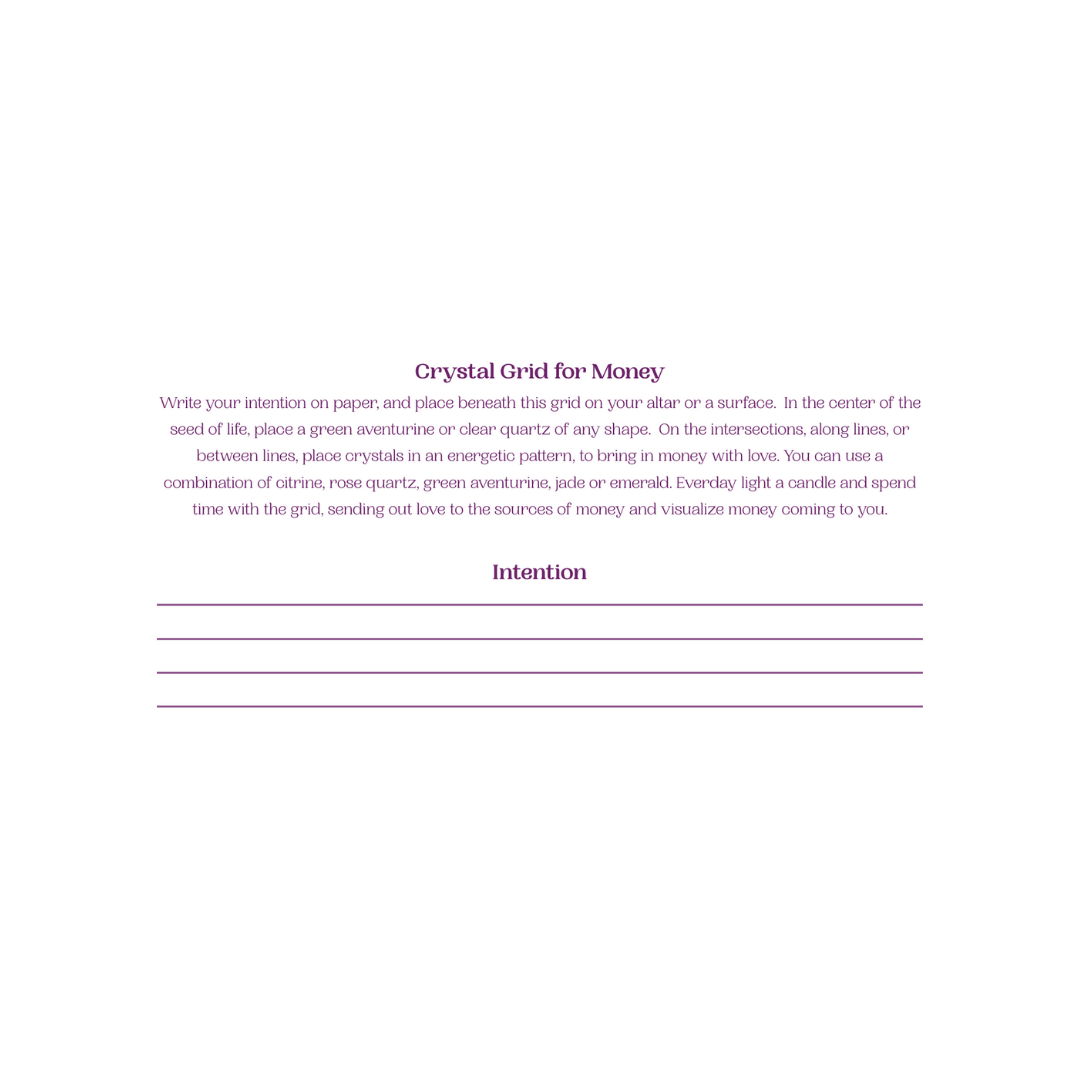 Alter Grid Sheet - Crystal Charging & Intention Grids