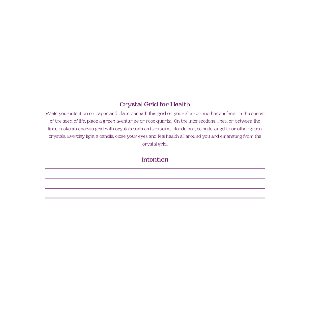 Alter Grid Sheet - Crystal Charging & Intention Grids