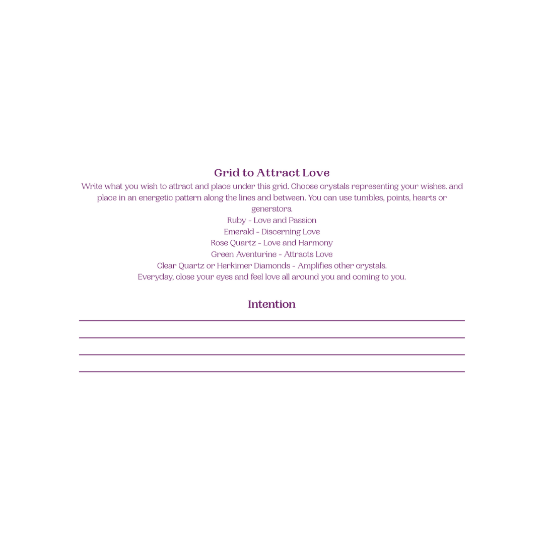 Alter Grid Sheet - Crystal Charging & Intention Grids