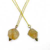 Necklace - Citrine Raw Assorted Shapes