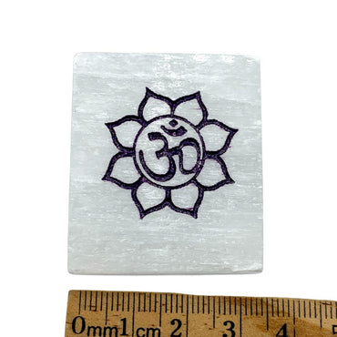 Crown Chakra Engraved Selenite Bar $12