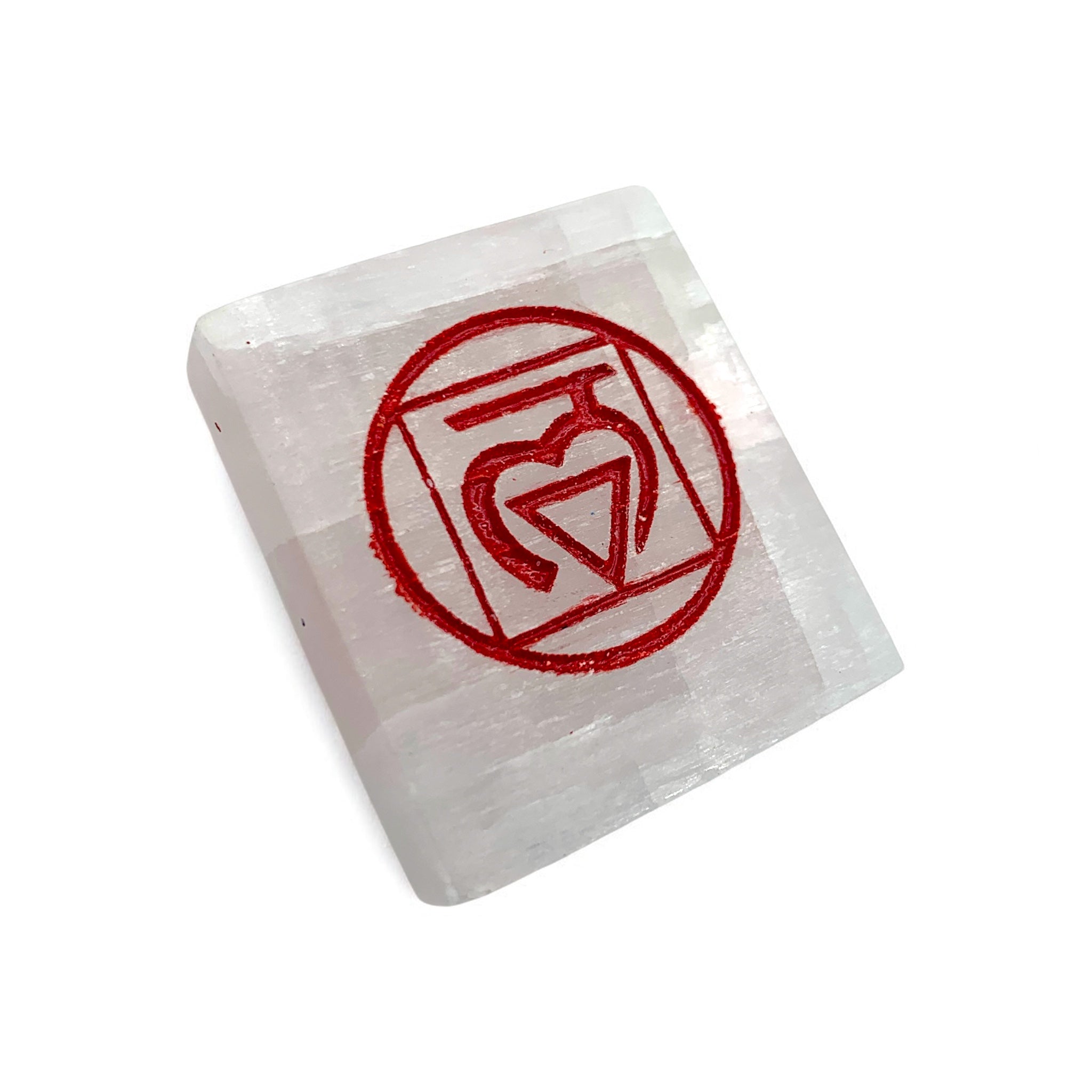 Root Chakra Engraved Selenite Bar $12