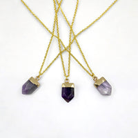 Necklace - Amethyst Flat Point $25