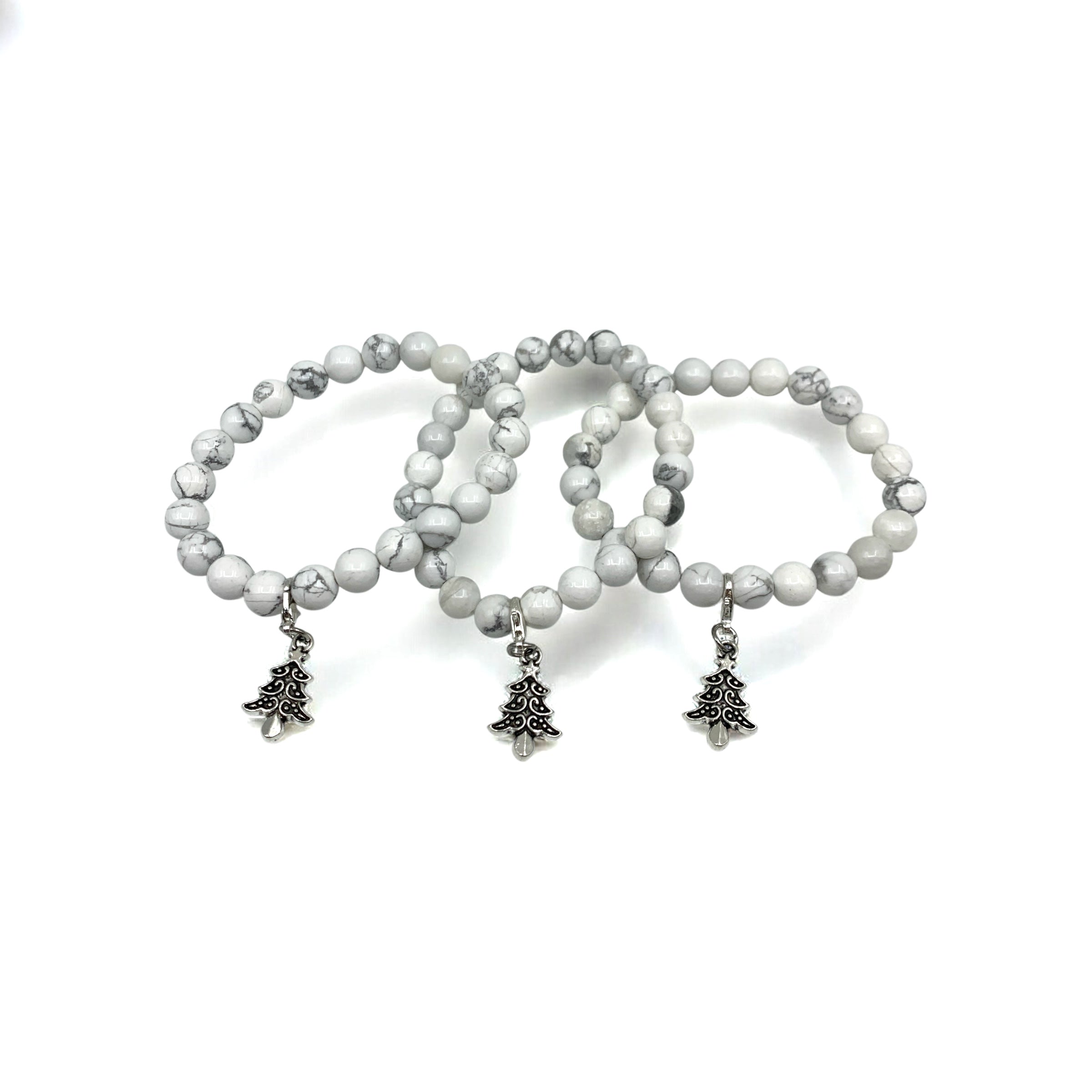 Bracelet - Howlite with Tree Charm