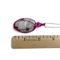 Necklace - Tourmaline Pink Magenta Wire Wrapped $50