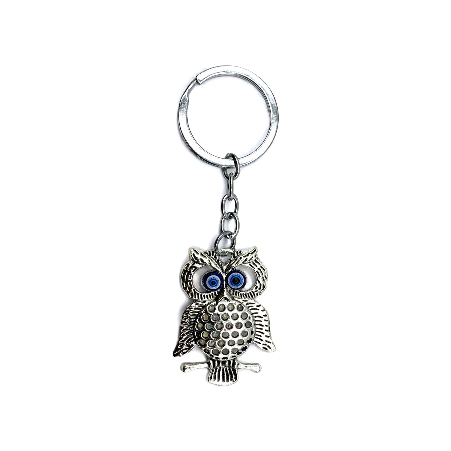 Keychain  - Blue Evil Eye Owl Charm