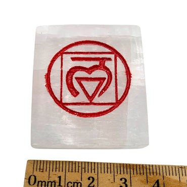 Root Chakra Engraved Selenite Bar $12