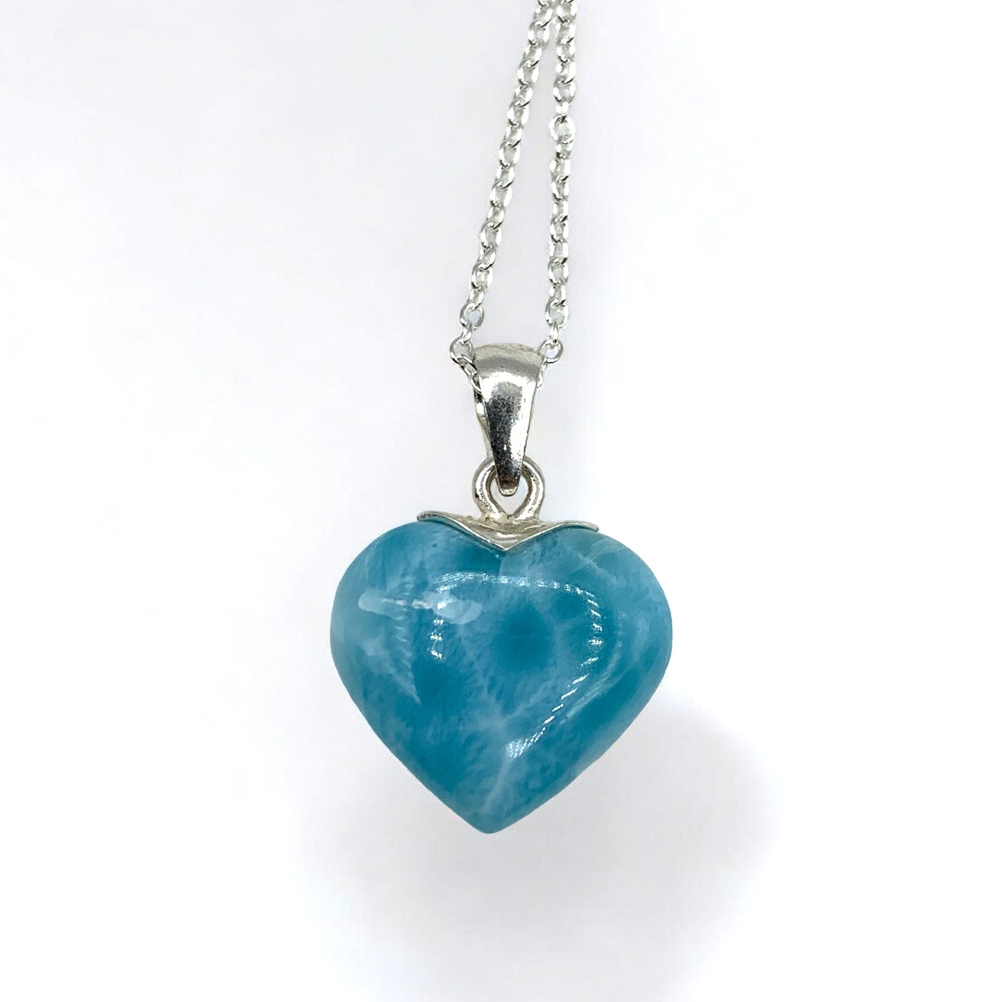 Necklace - Larimar Heart Shaped $80