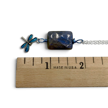 Necklace - Labradorite with Dragonfly Charm $40