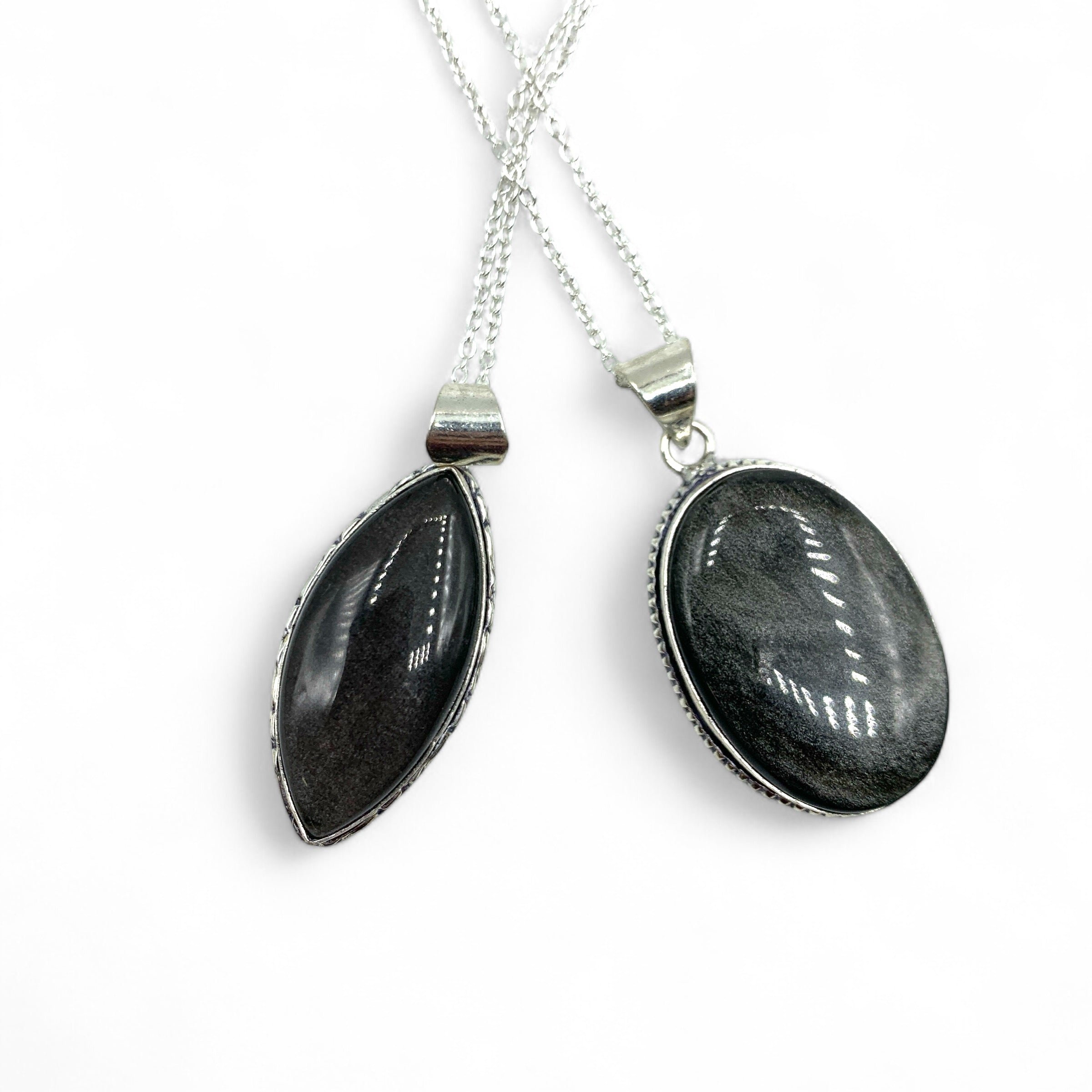 Necklace - Obsidian Silver Sheen Assorted $30