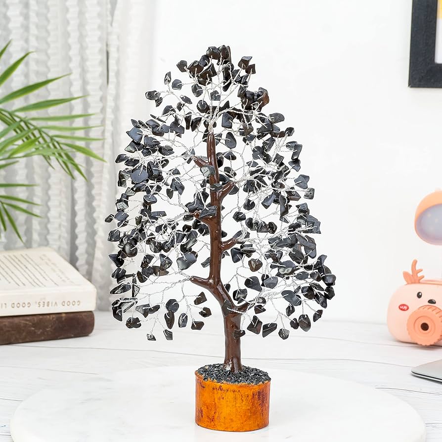 *9 Crystal Chip Tree - Black Tourmaline